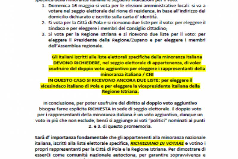 Circolo - INDICAZIONI VOTO 16 maggio 2021 