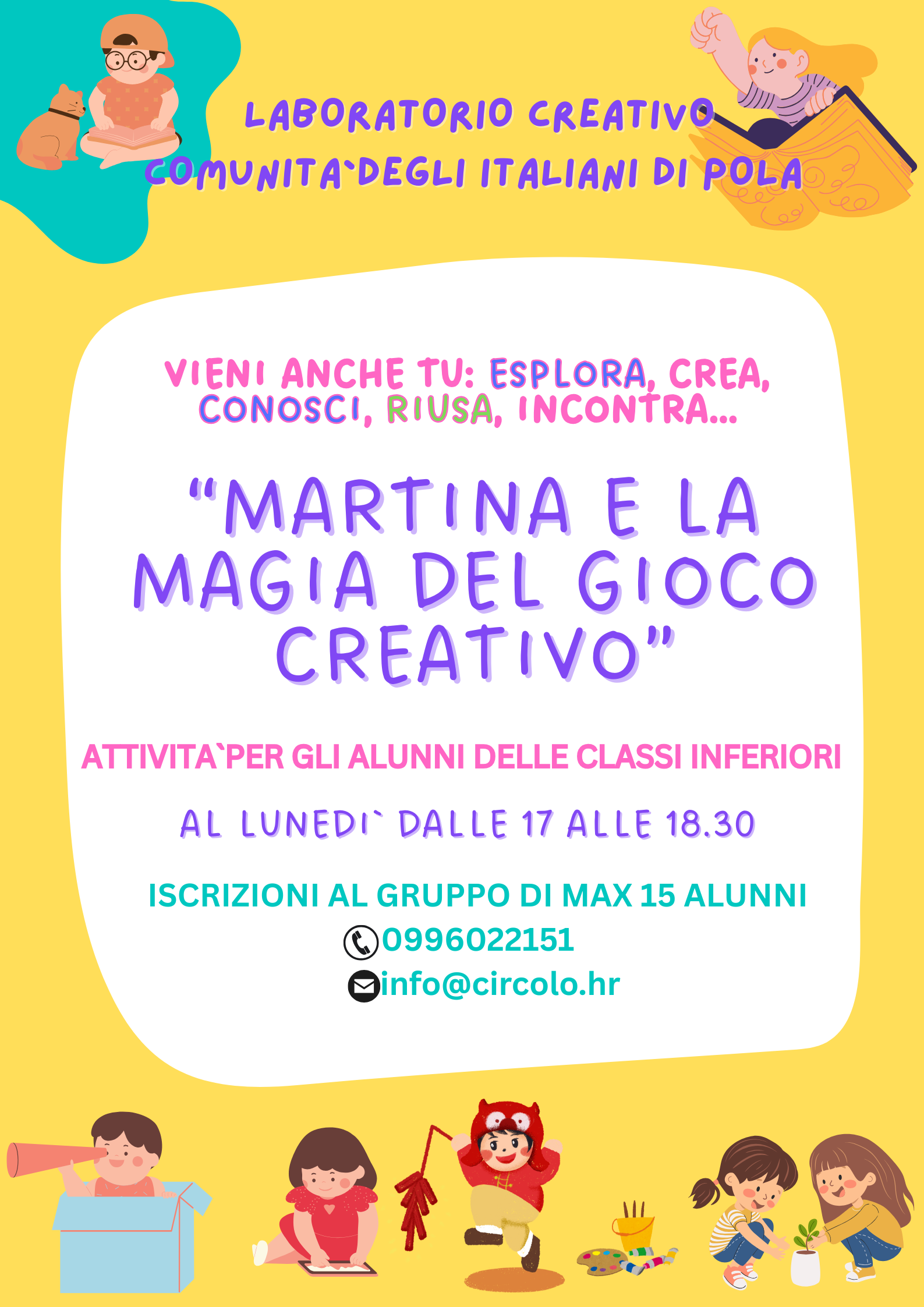 Iscrizioni al laboratorio creativo 